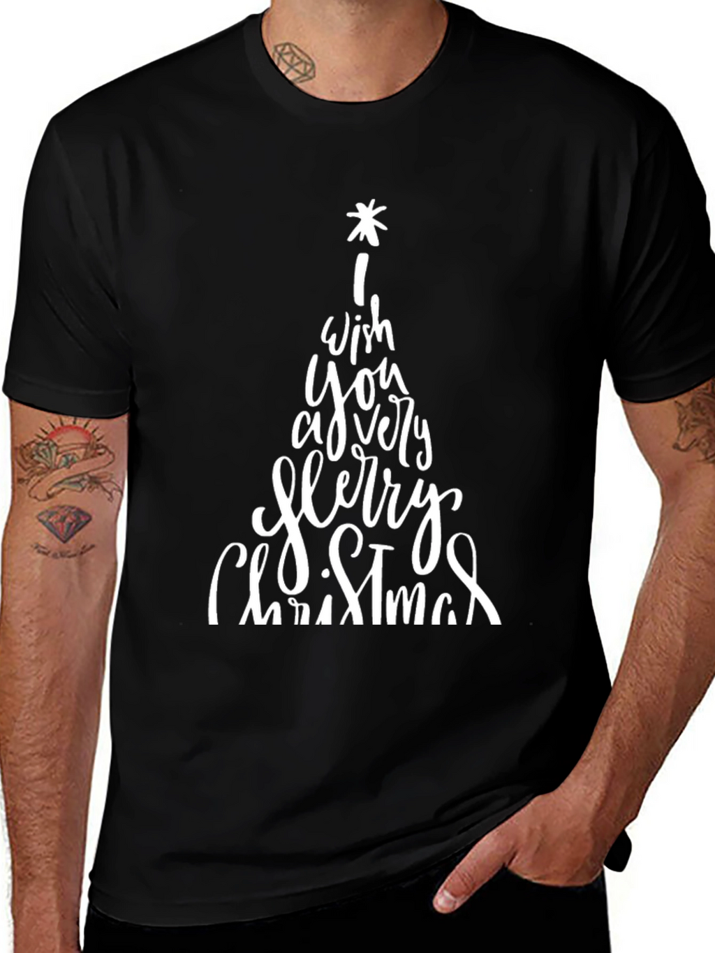 Merry Christmas Graphic Tee - Holiday Shirt
