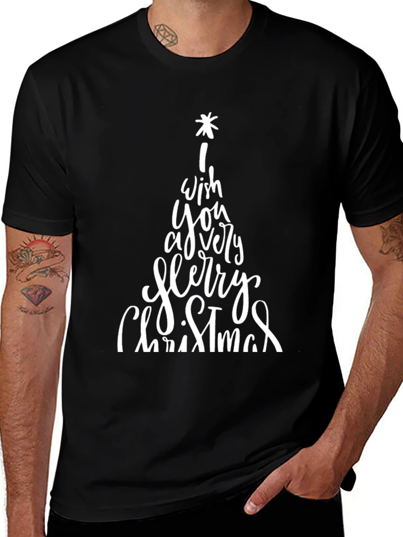 Merry Christmas Graphic Tee - Holiday Shirt