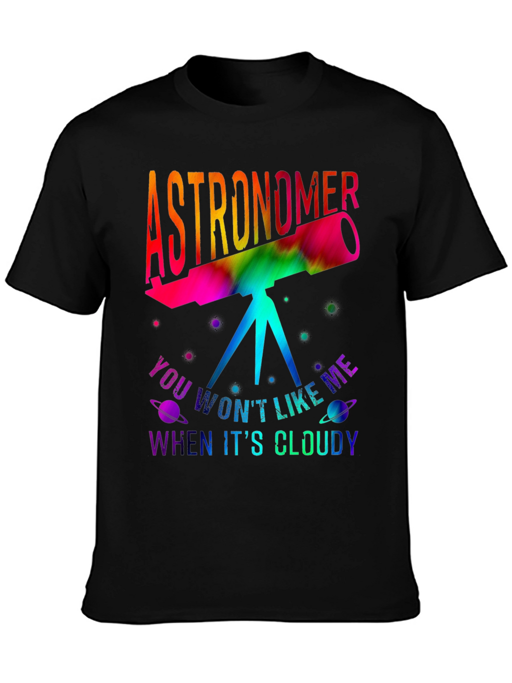 Astronomer Tie Dye Telescope Graphic T-Shirt
