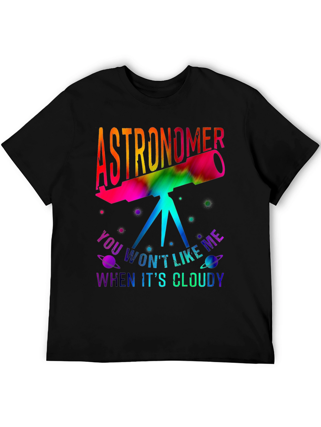 Astronomer Tie Dye Telescope Graphic T-Shirt