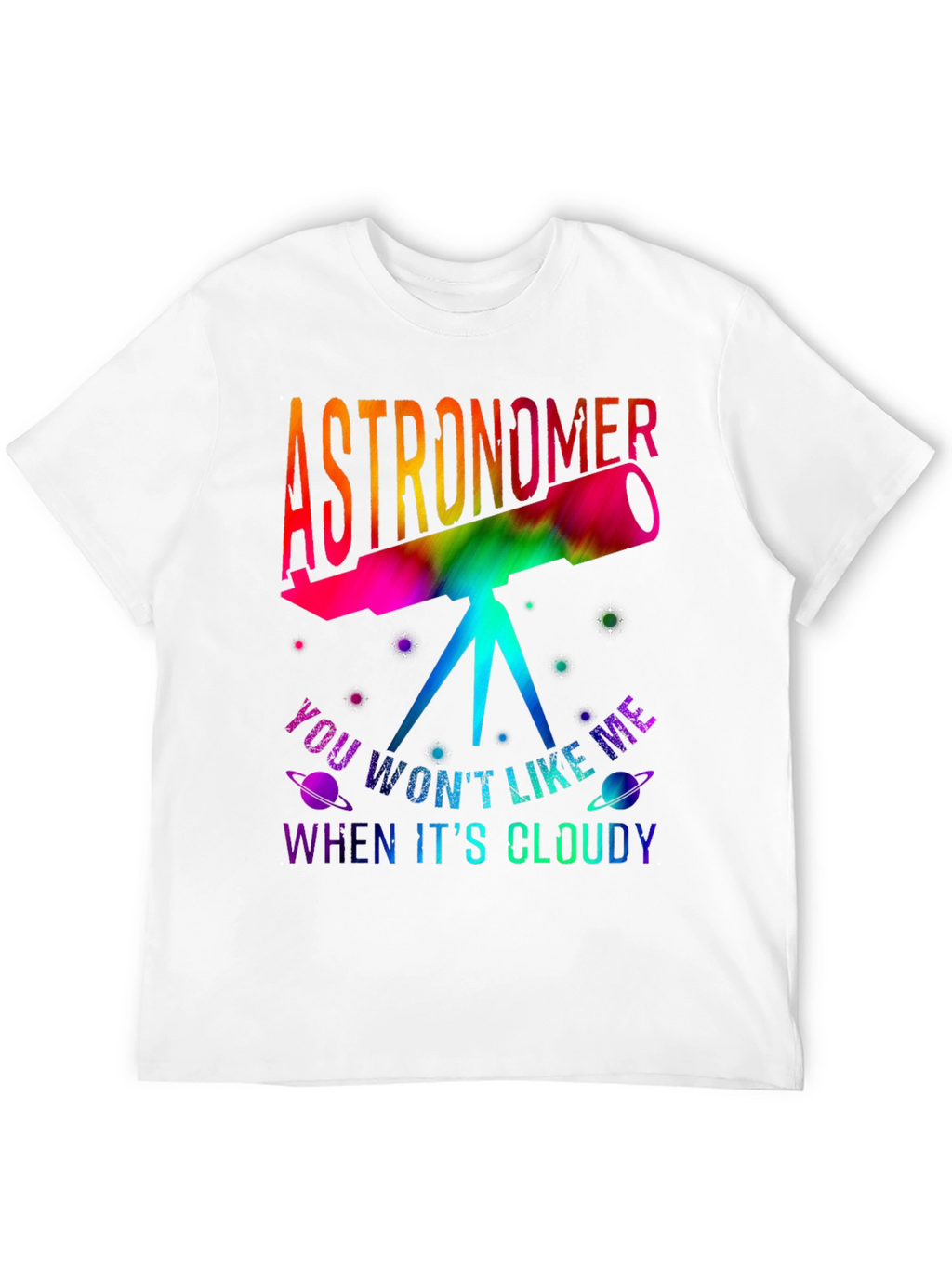 Astronomer Tie Dye Telescope Graphic T-Shirt