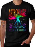 Astronomer Tie Dye Telescope Graphic T-Shirt