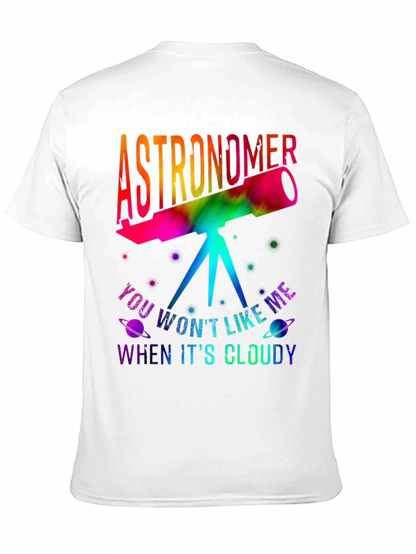 Astronomer Tie Dye Telescope Graphic T-Shirt