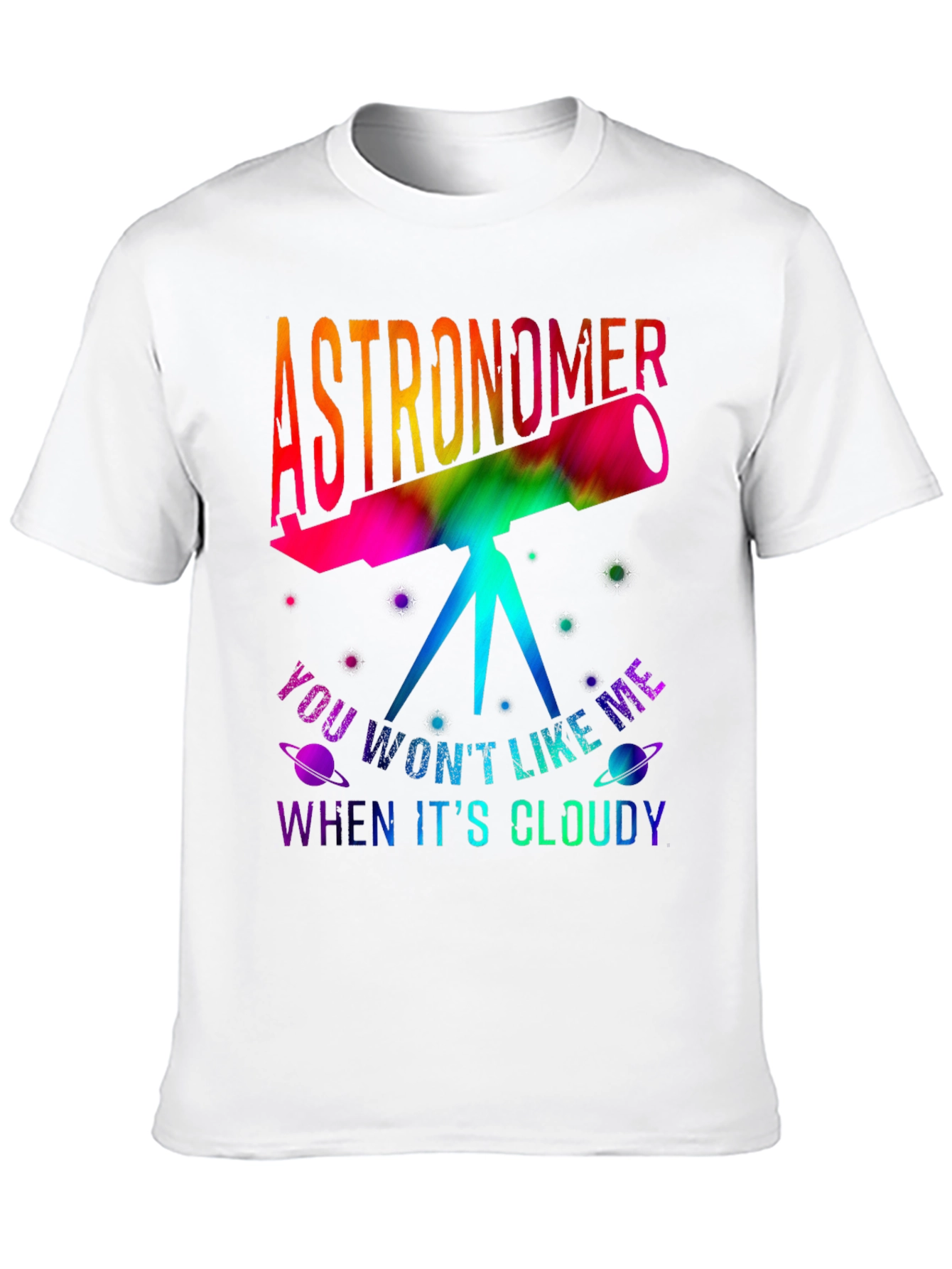 Astronomer Tie Dye Telescope Graphic T-Shirt