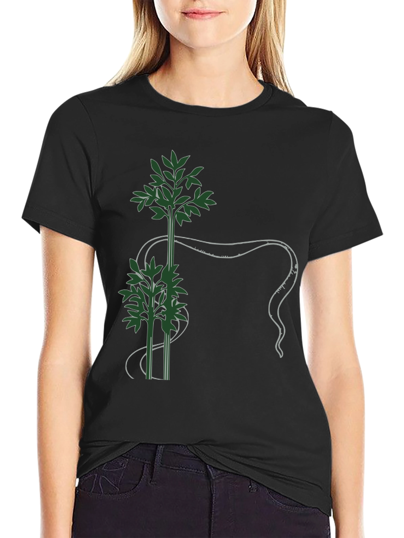 Botanical Tee - Green Bamboo Design