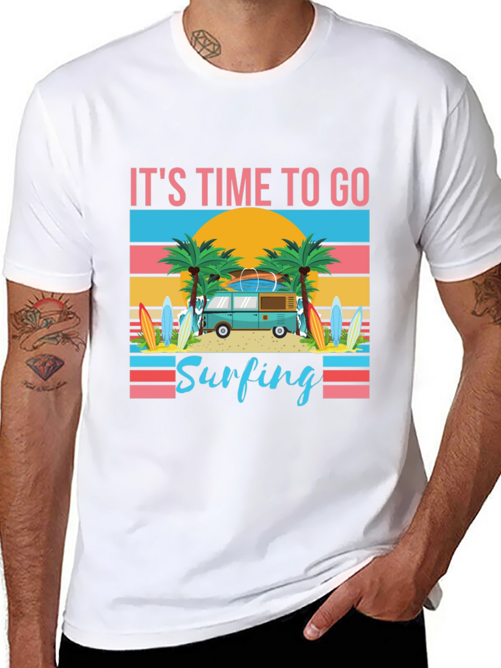 Its Time To Go Surfing Graphic Tee