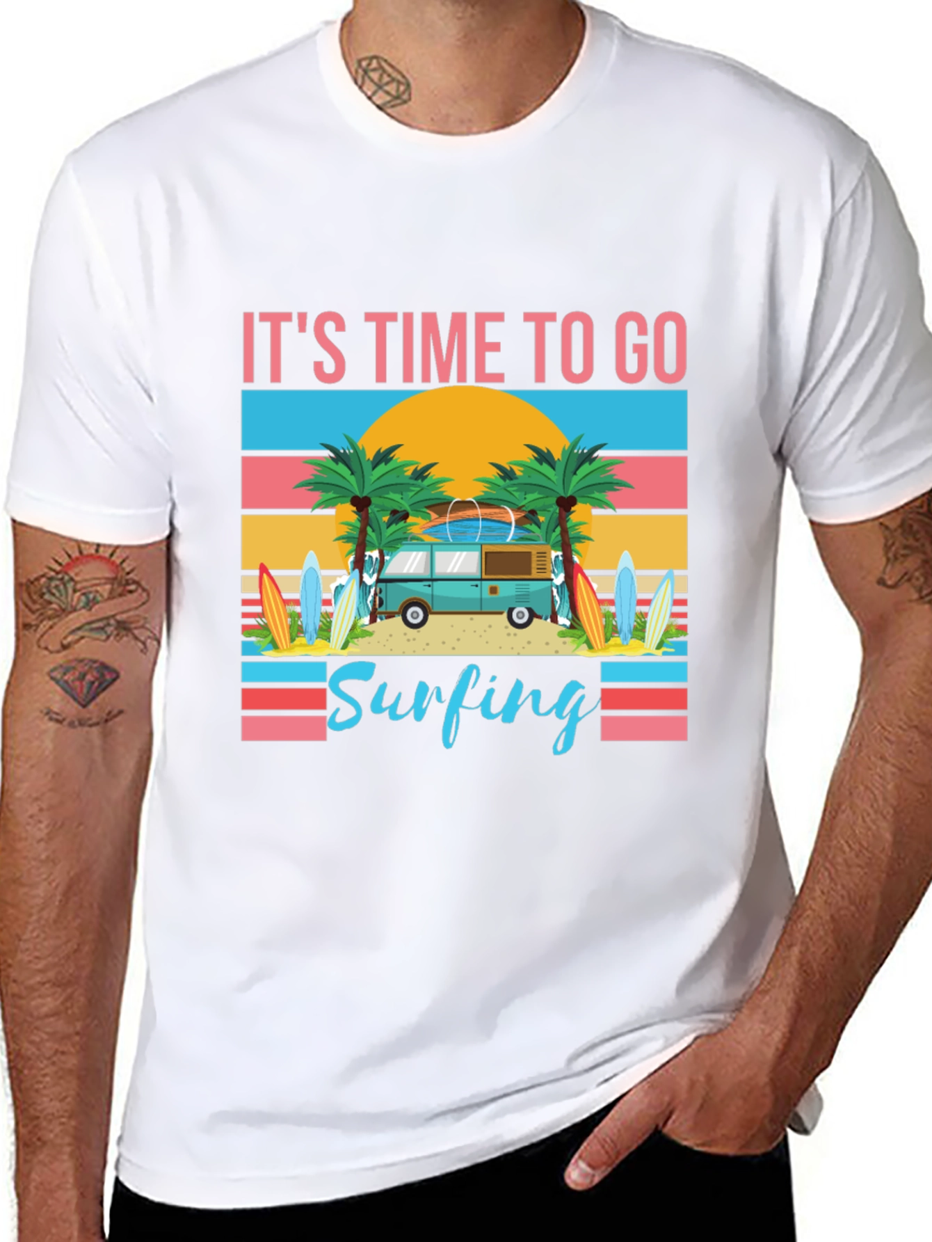 Its Time To Go Surfing Graphic Tee