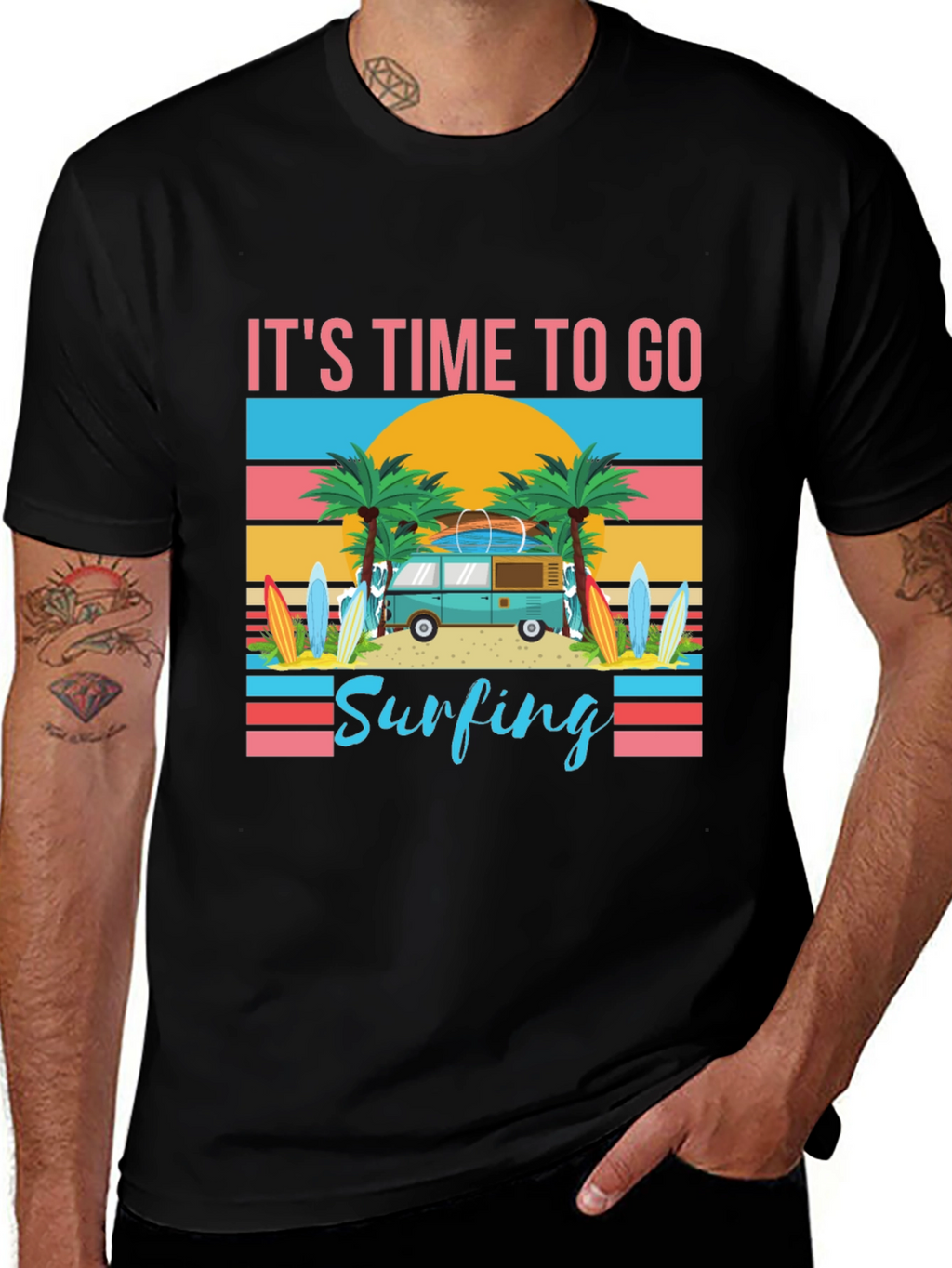 Its Time To Go Surfing Graphic Tee