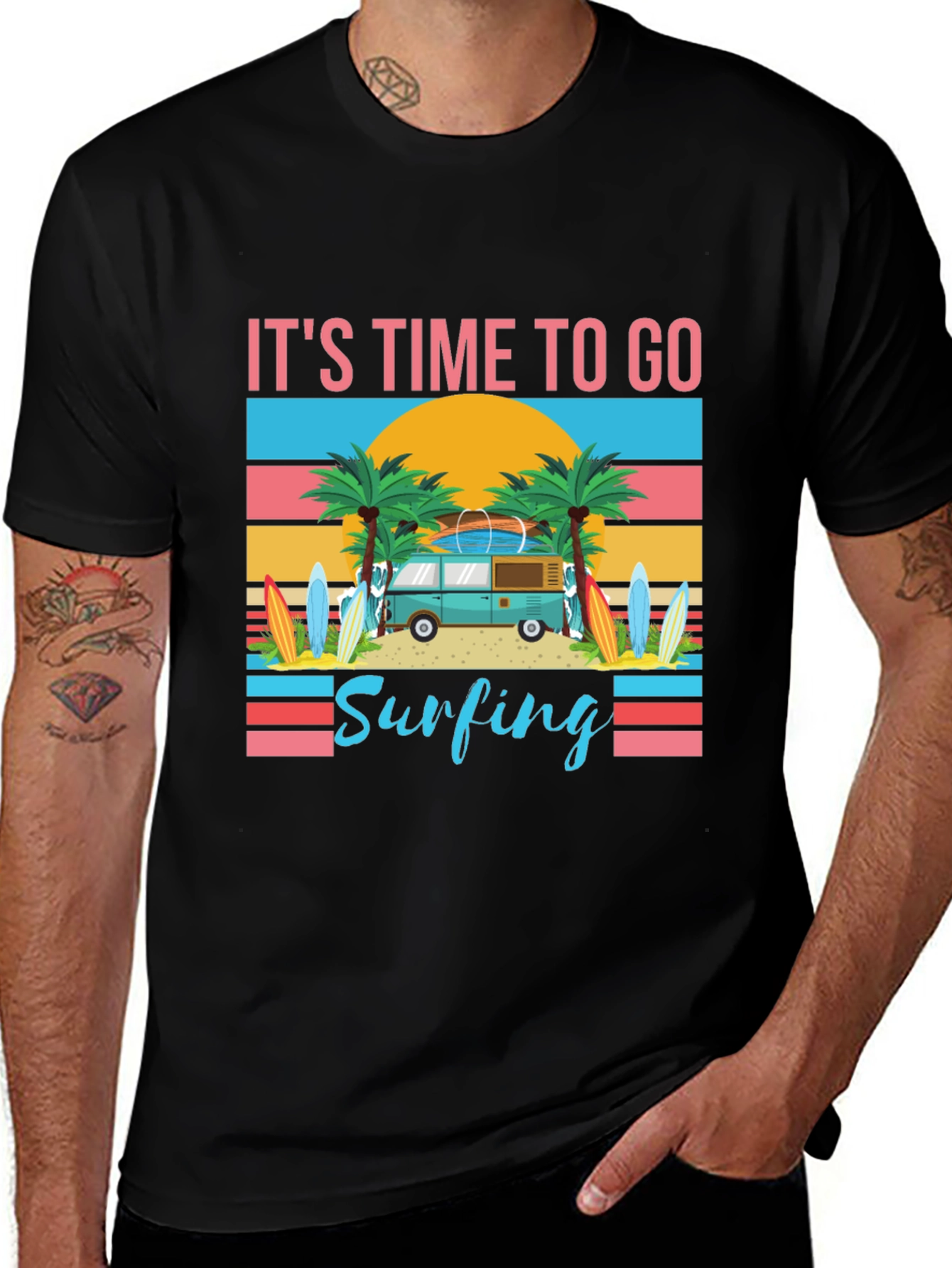 Its Time To Go Surfing Graphic Tee