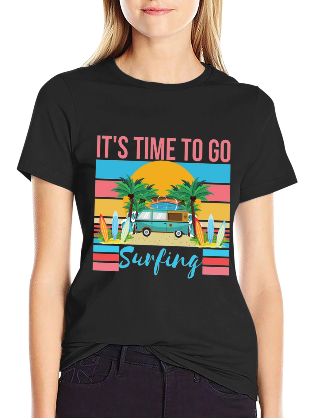 Its Time To Go Surfing Graphic Tee