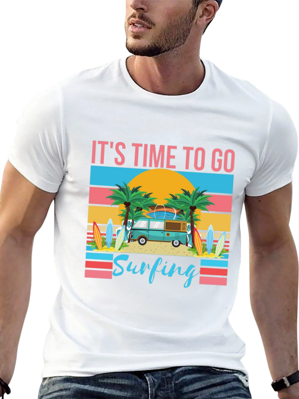 Its Time To Go Surfing Graphic Tee