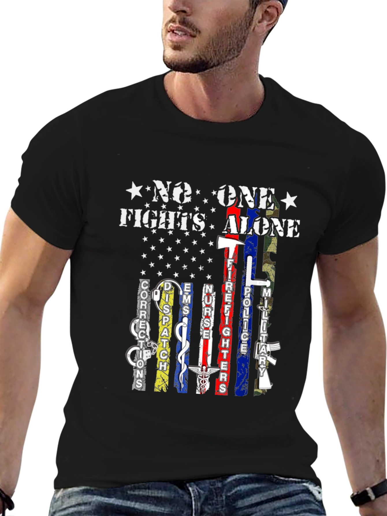 No One Fights Alone T-Shirt First Responders