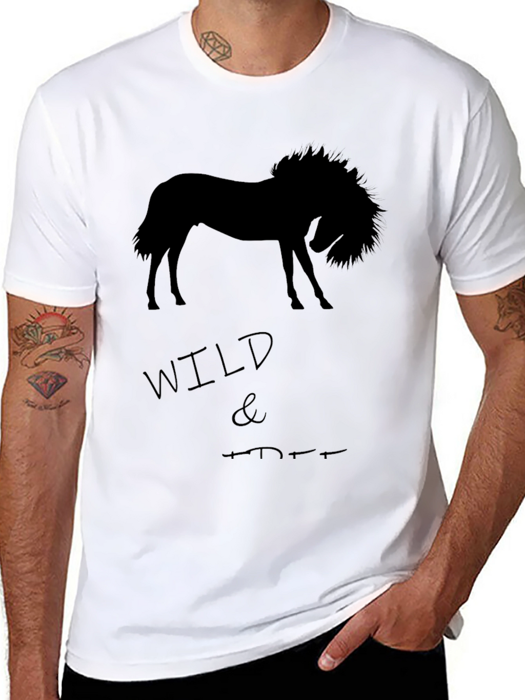 Wild Horse Graphic T-Shirt - Black