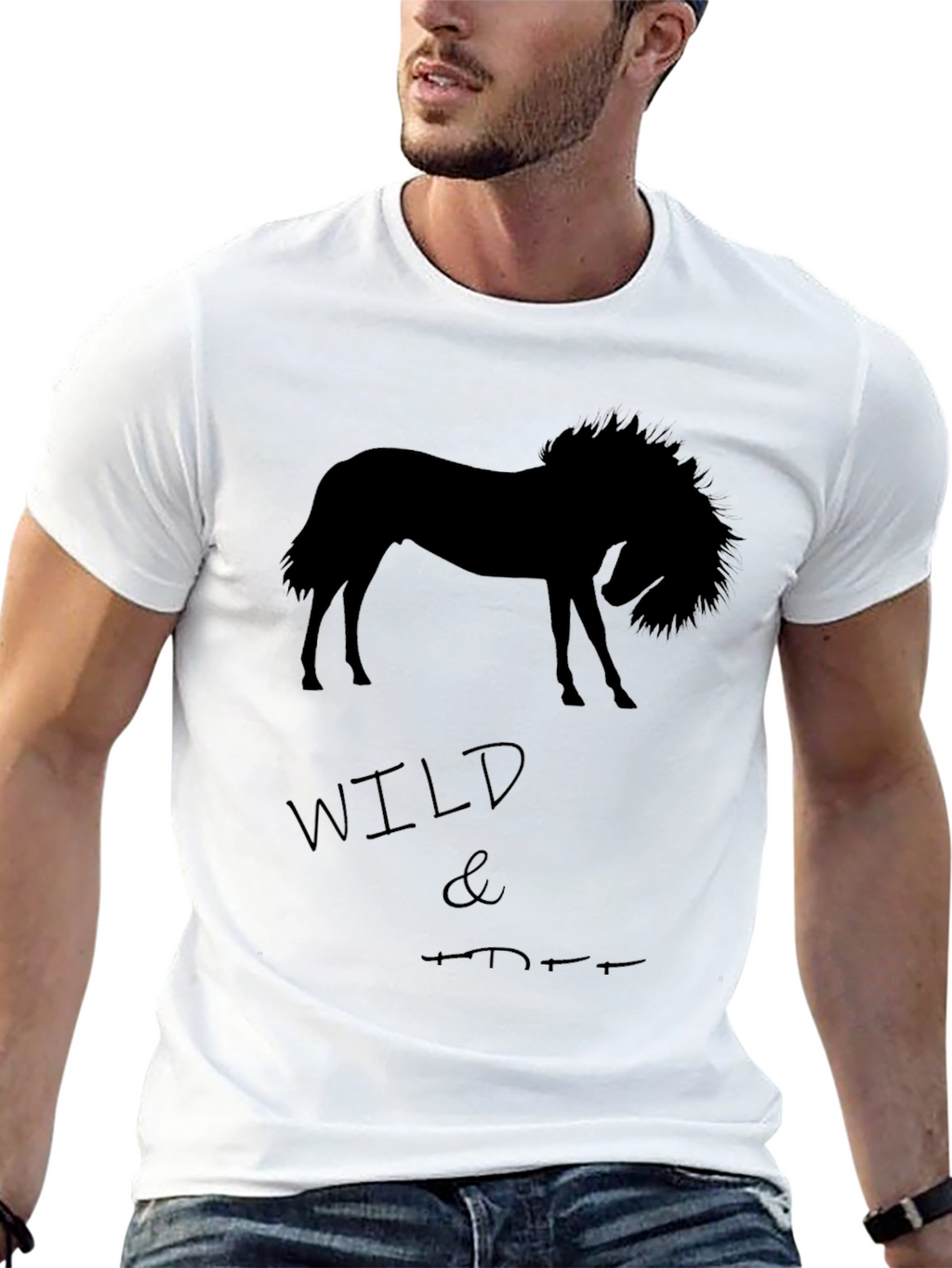 Wild Horse Graphic T-Shirt - Black