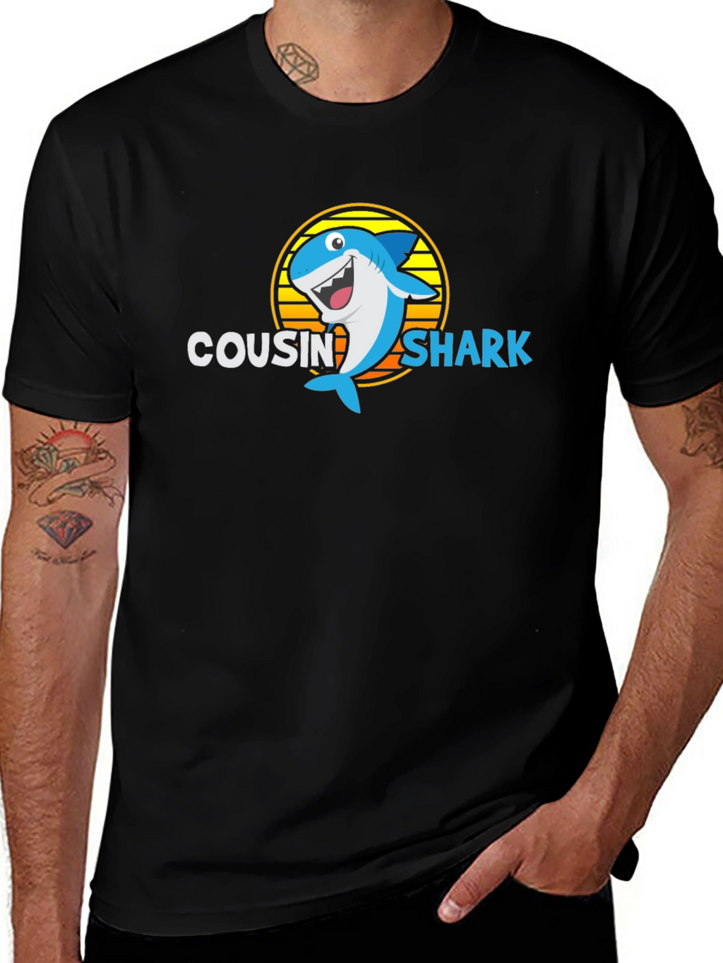 Cousin Shark Graphic Tee - Family Matching T-Shirt