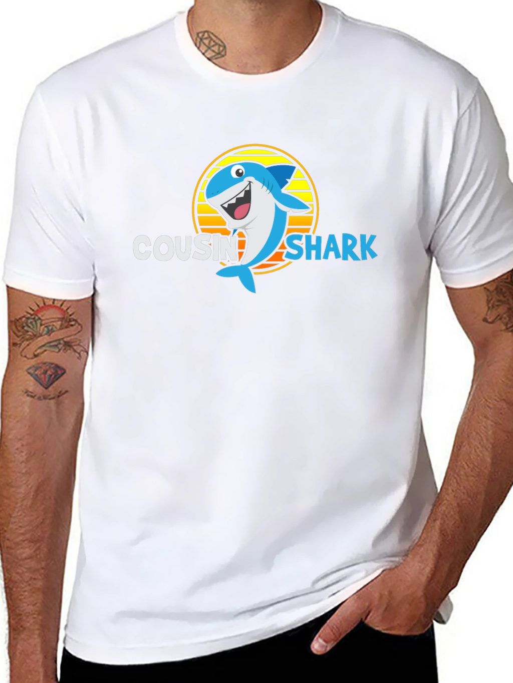 Cousin Shark Graphic Tee - Family Matching T-Shirt