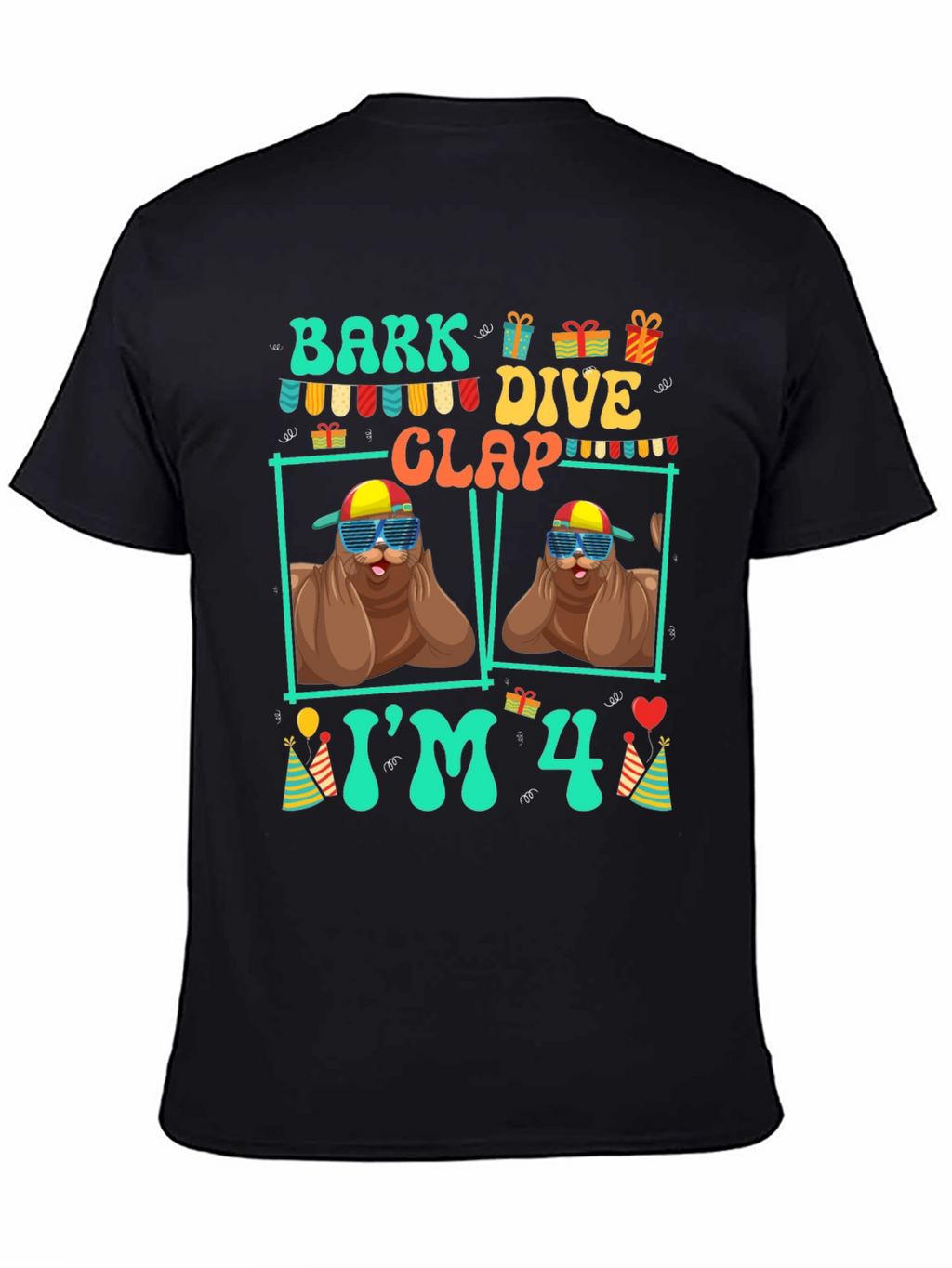 Bark Dive Clap Im 4 Birthday T-Shirt