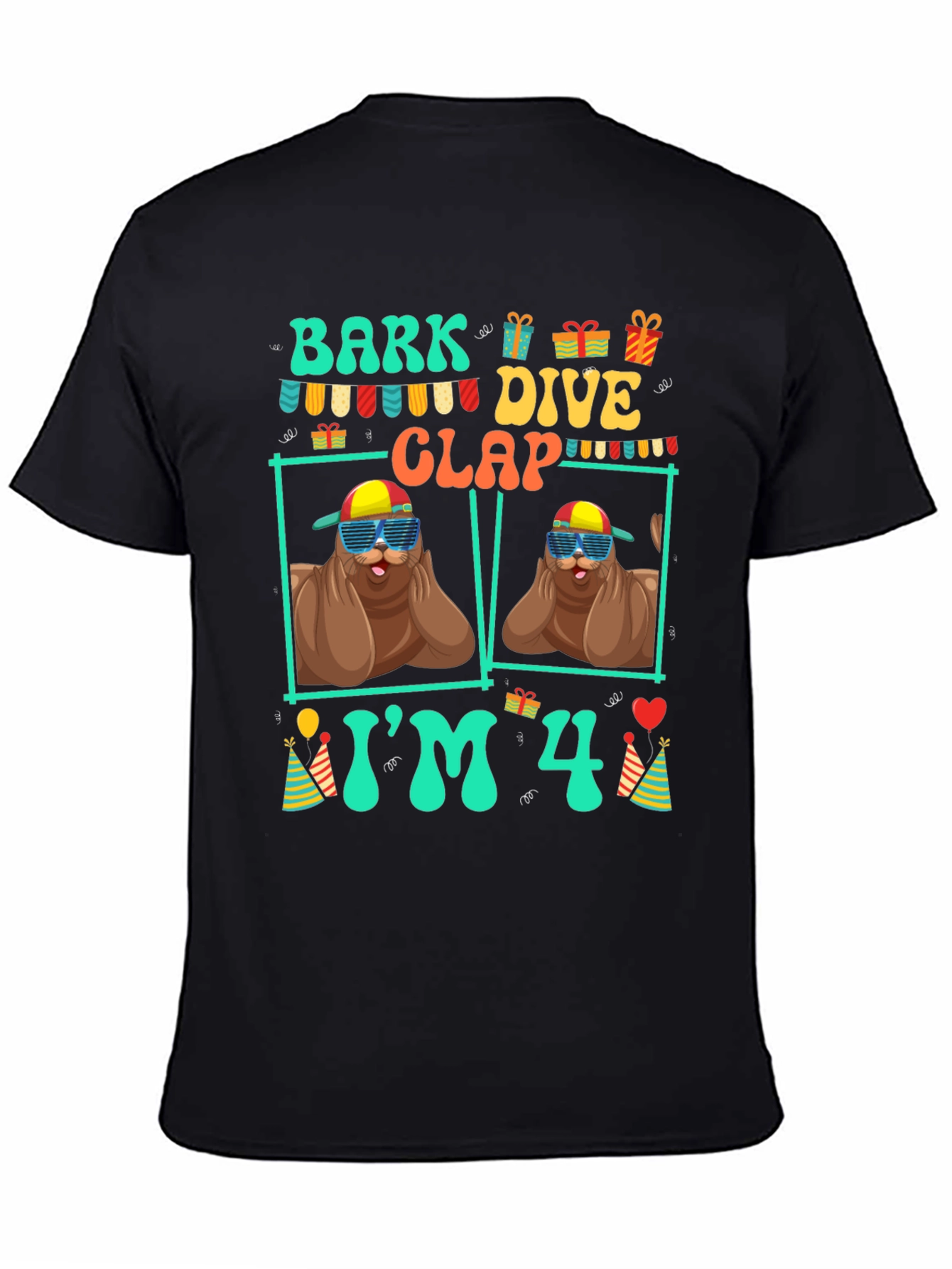 Bark Dive Clap Im 4 Birthday T-Shirt