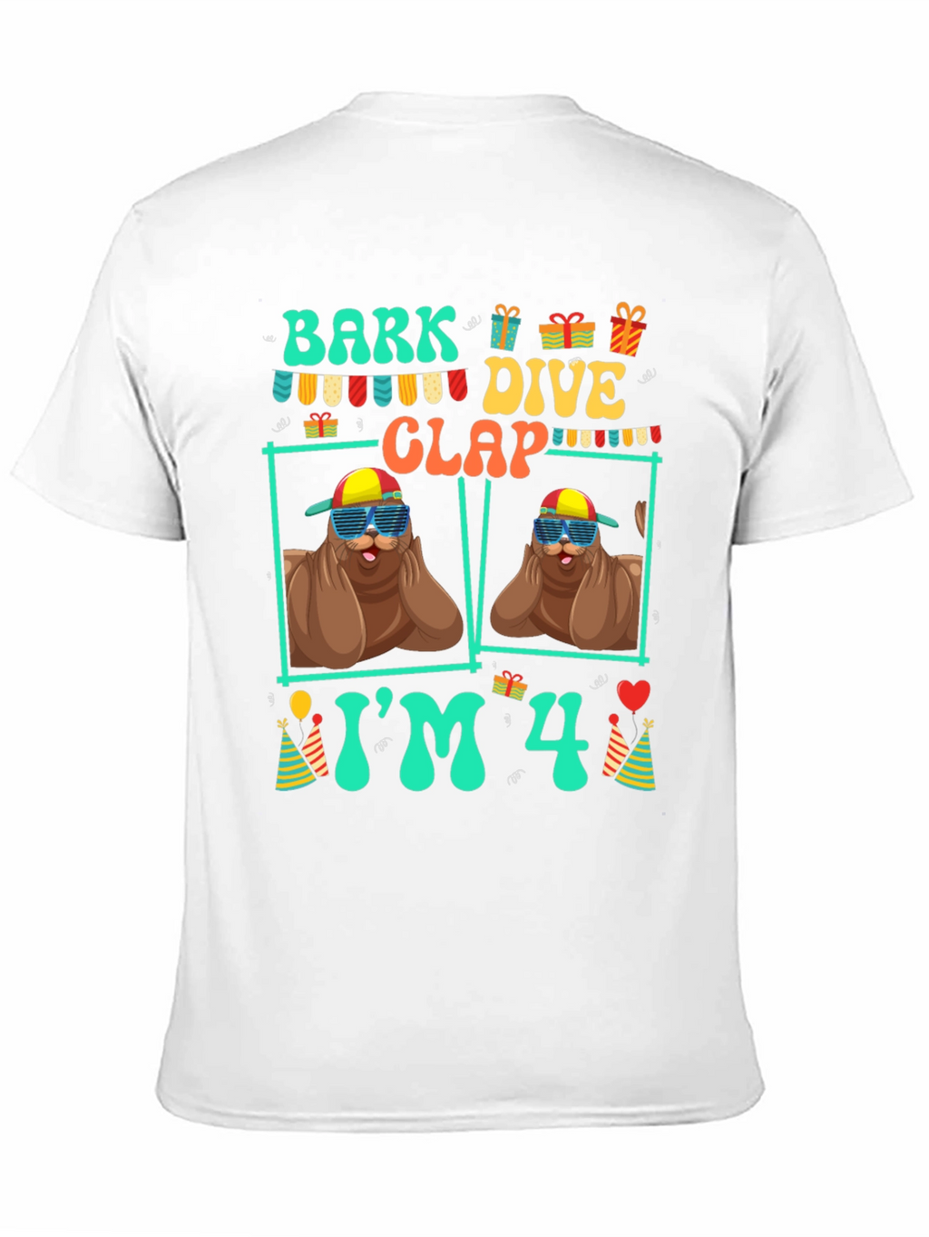 Bark Dive Clap Im 4 Birthday T-Shirt