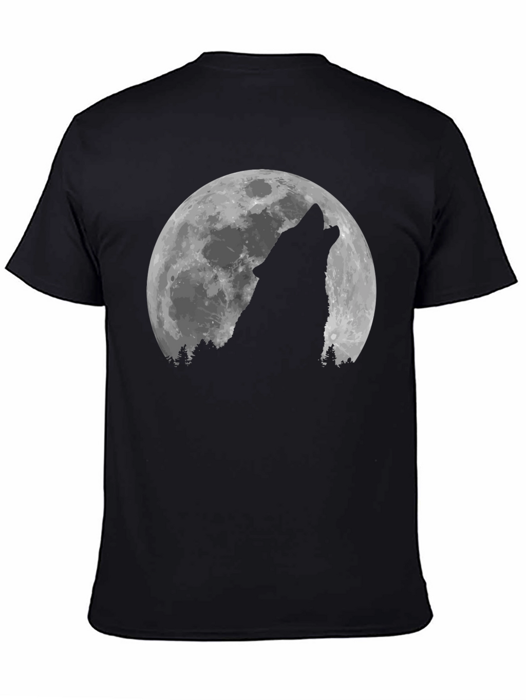 Wolf Howling at the Moon Graphic T-Shirt