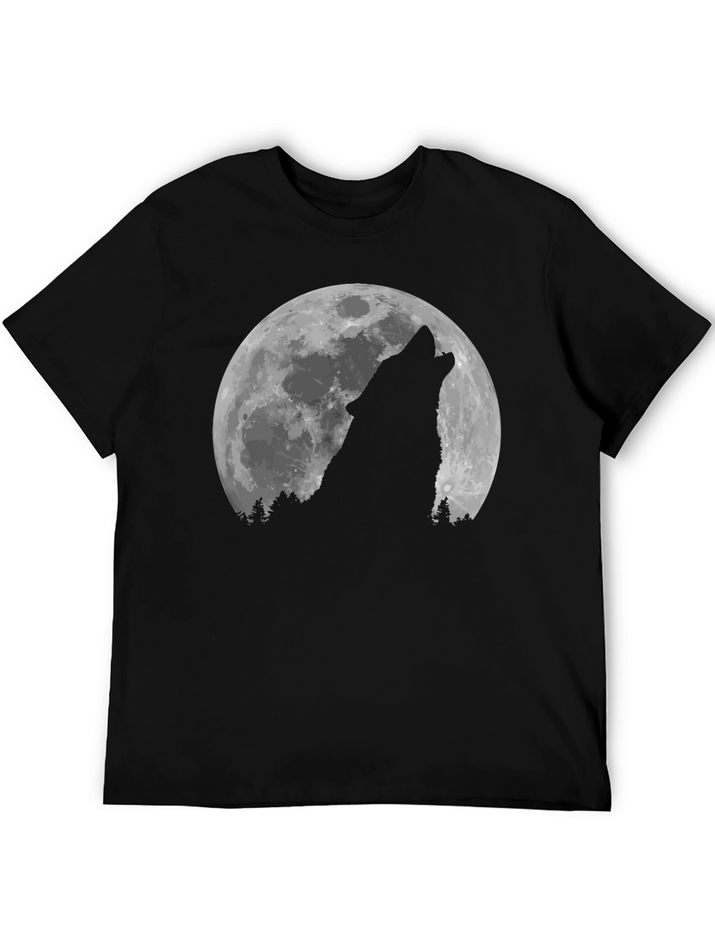 Wolf Howling at the Moon Graphic T-Shirt