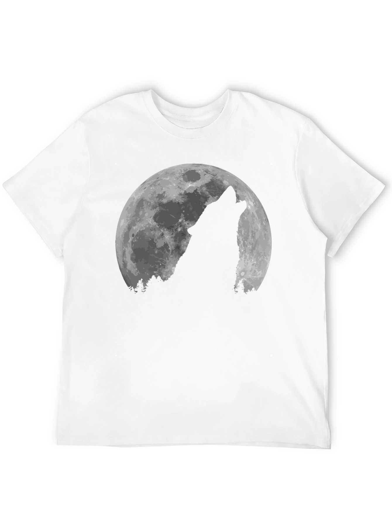 Wolf Howling at the Moon Graphic T-Shirt