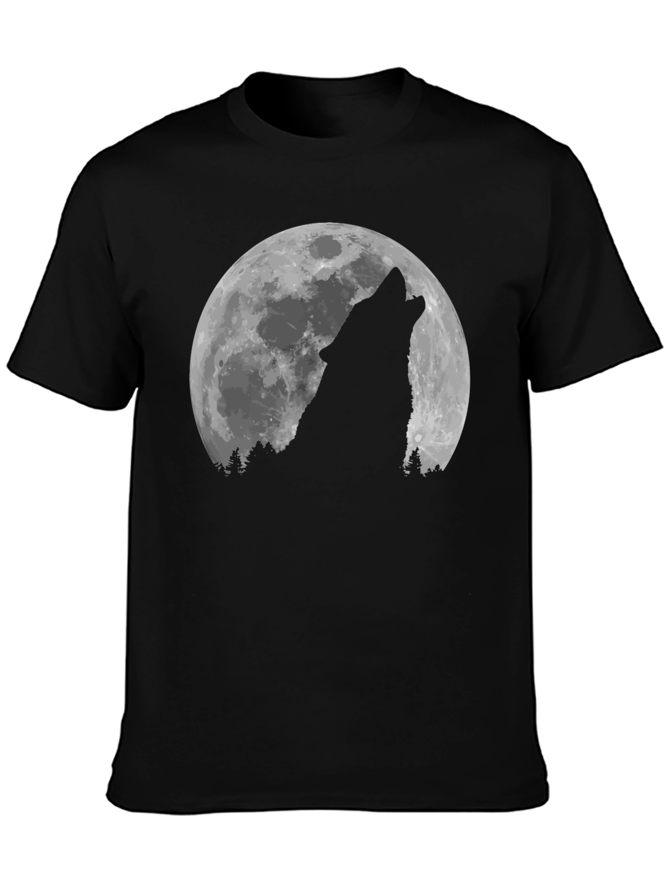 Wolf Howling at the Moon Graphic T-Shirt