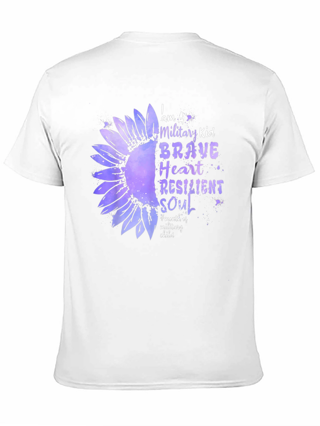 Military Kid Sunflower Graphic Tee - Brave Heart Resilient