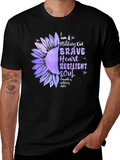 Military Kid Sunflower Graphic Tee - Brave Heart Resilient