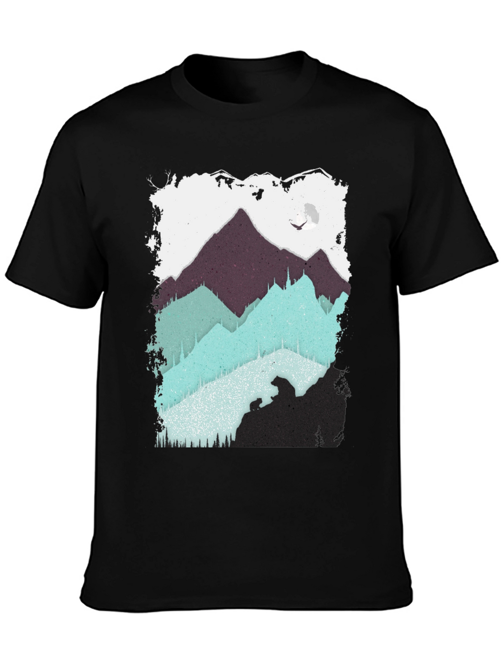 Mountain Bear Graphic Tee - Black