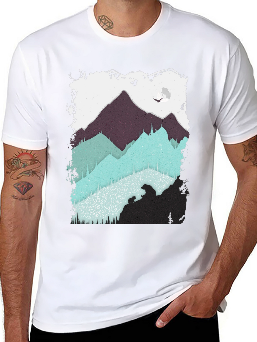 Mountain Bear Graphic Tee - Black