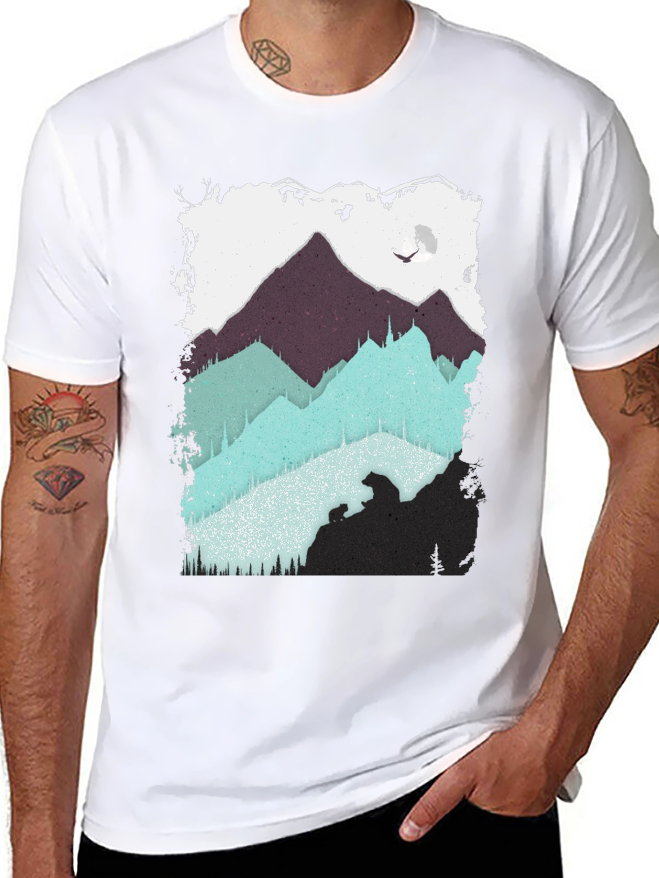 Mountain Bear Graphic Tee - Black