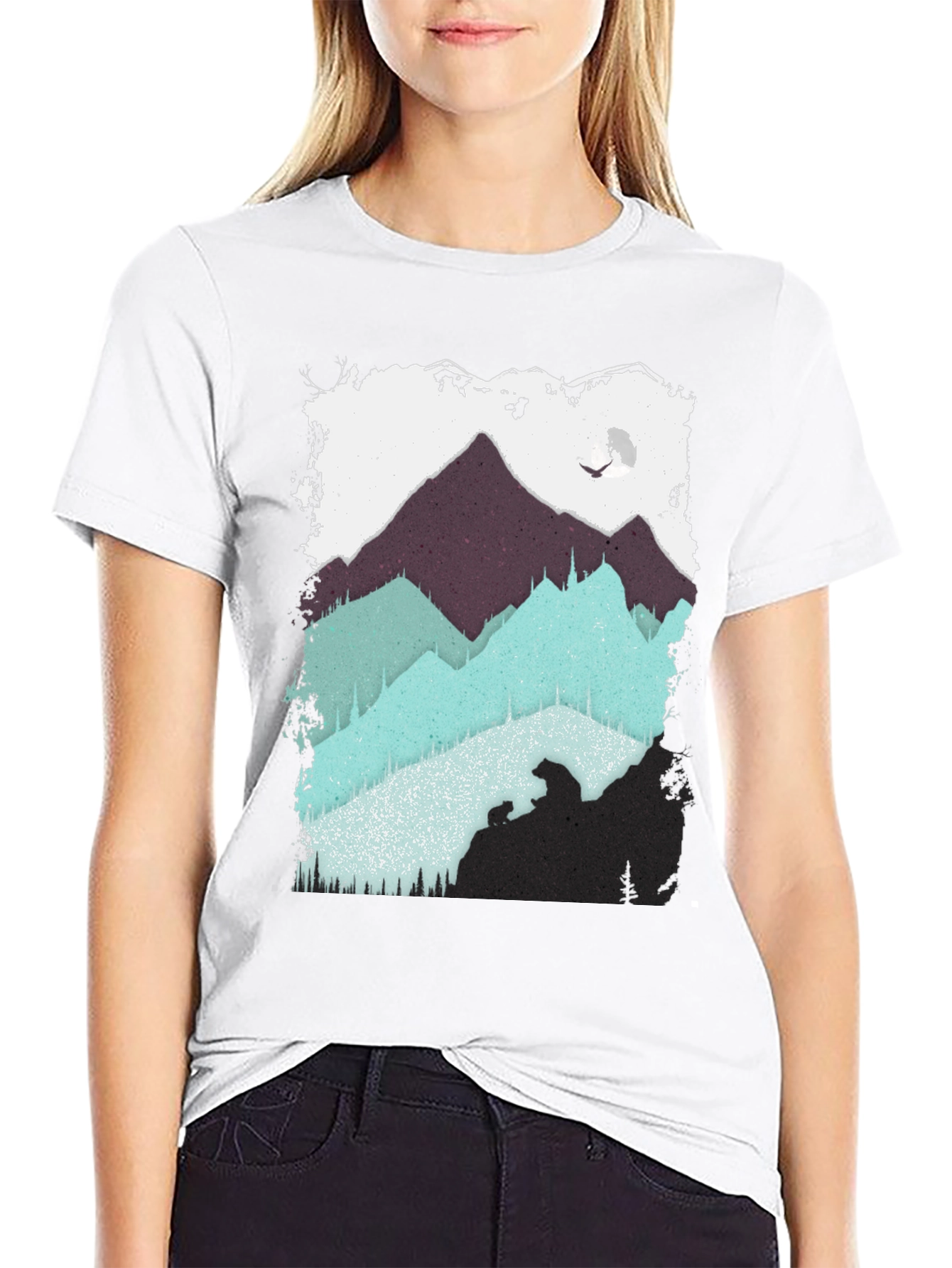Mountain Bear Graphic Tee - Black