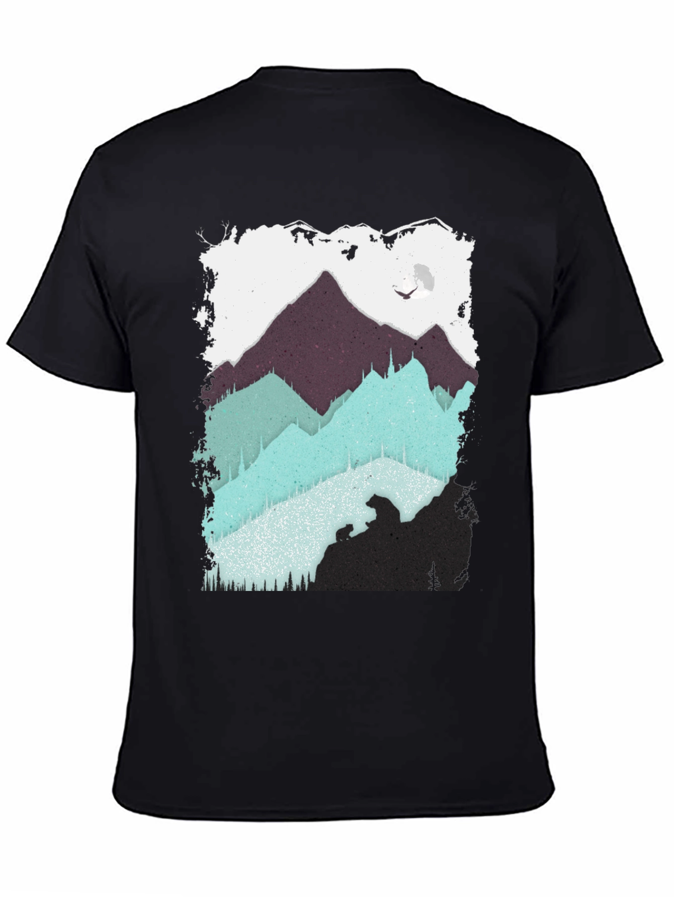 Mountain Bear Graphic Tee - Black