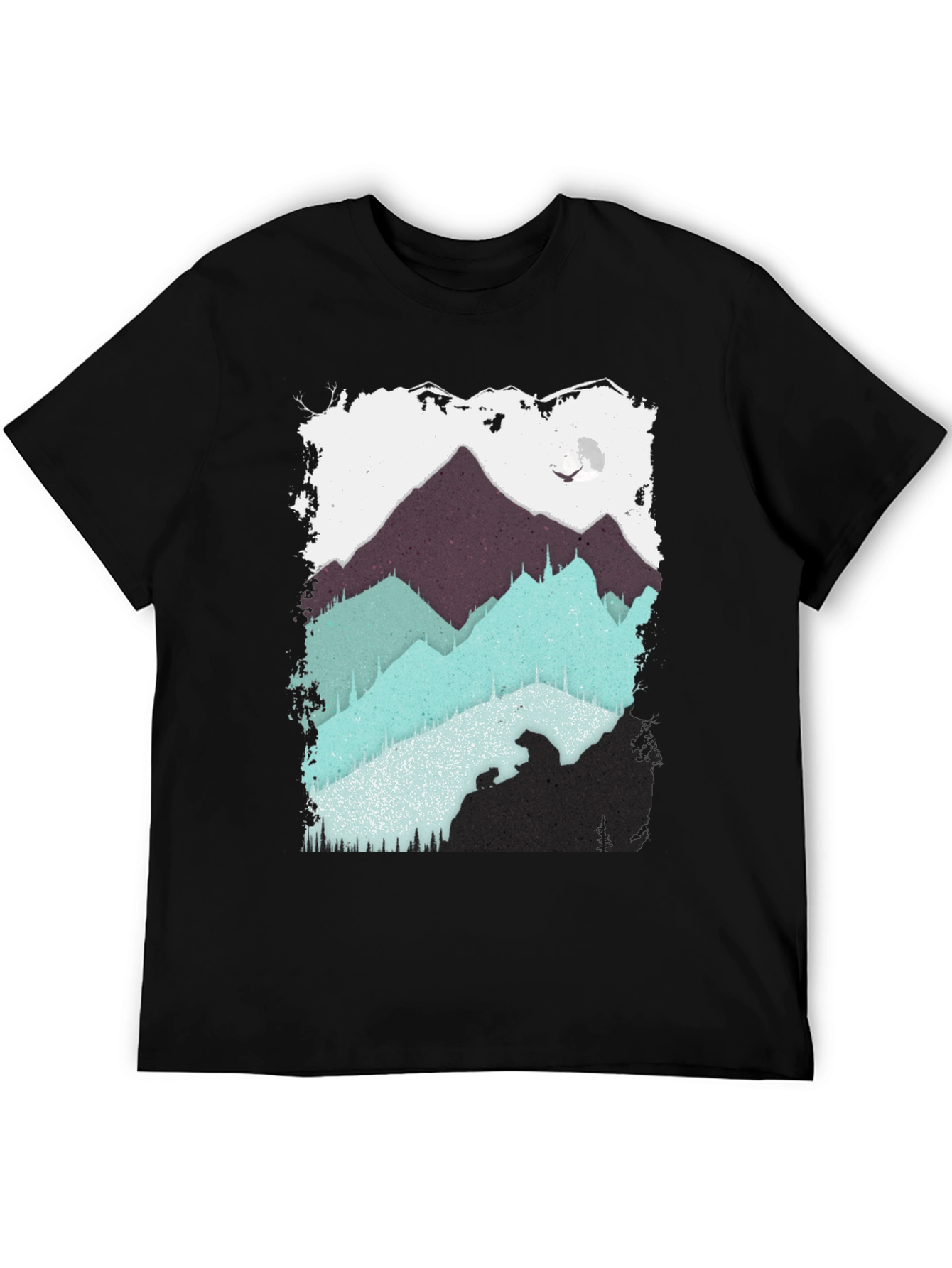 Mountain Bear Graphic Tee - Black