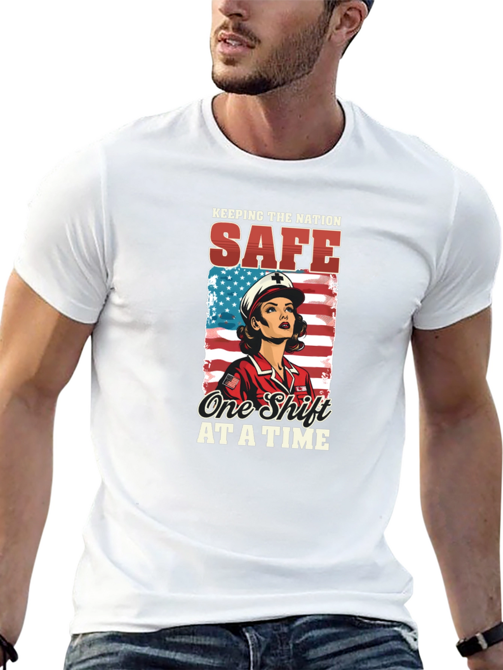 Nurse Patriotic T-Shirt: Keeping the Nation Safe