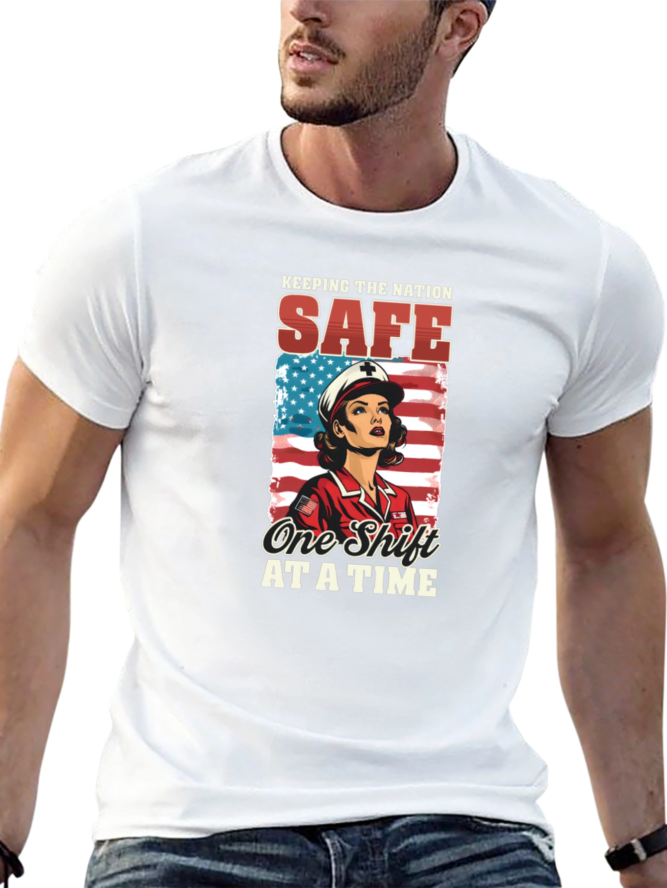 Nurse Patriotic T-Shirt: Keeping the Nation Safe