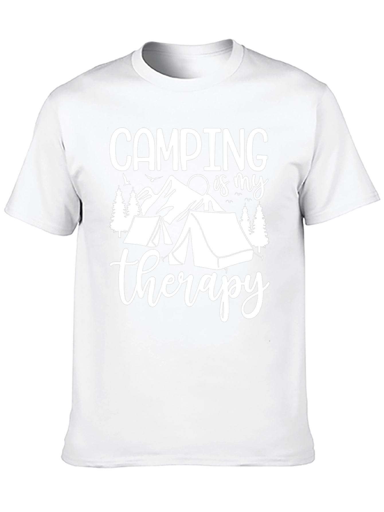 Camping Therapy Graphic Tee - Black Cotton T-Shirt