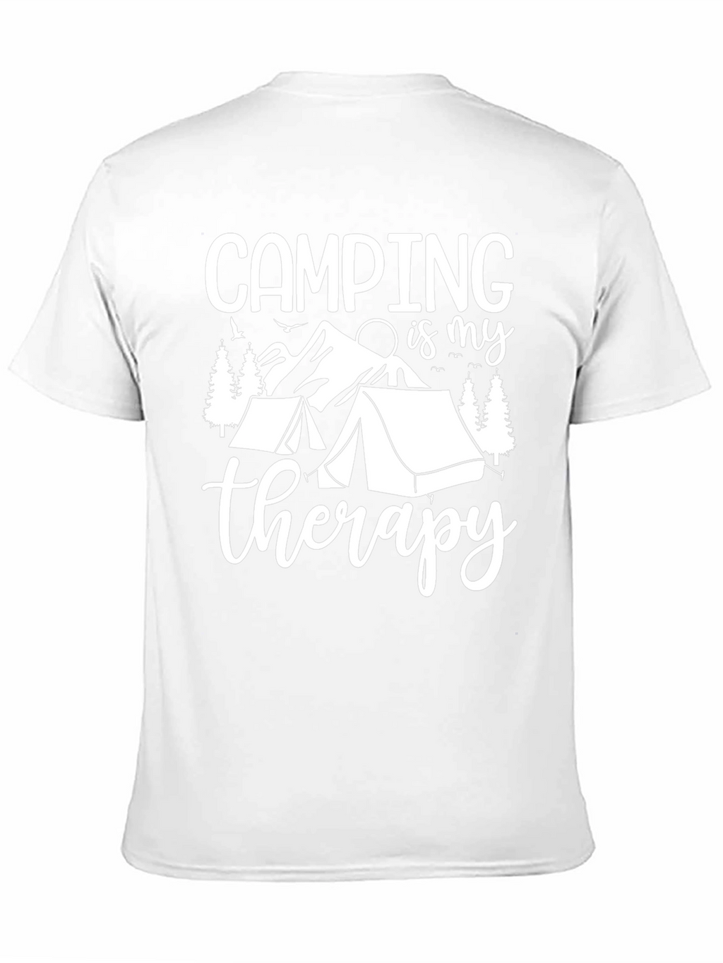 Camping Therapy Graphic Tee - Black Cotton T-Shirt