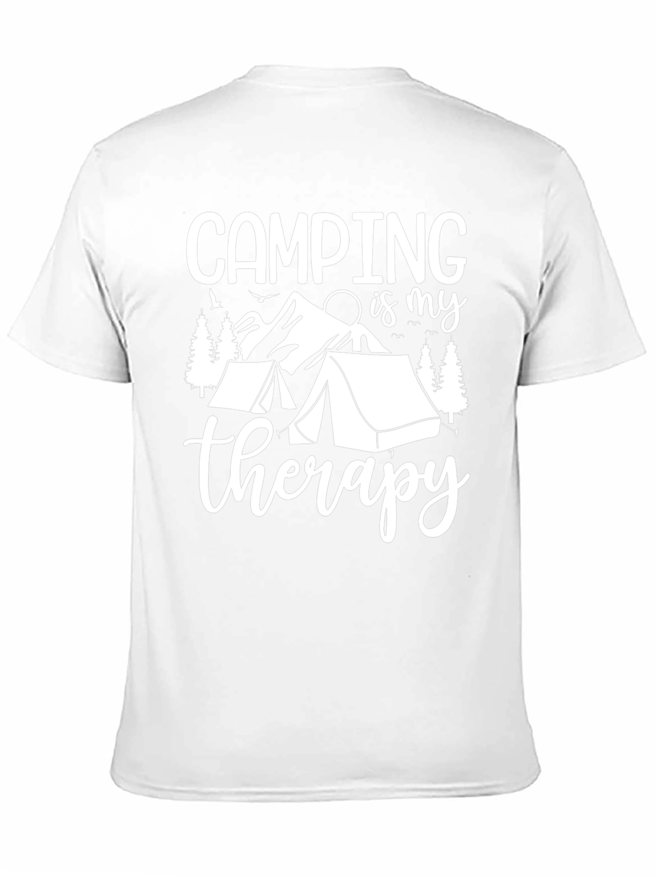Camping Therapy Graphic Tee - Black Cotton T-Shirt