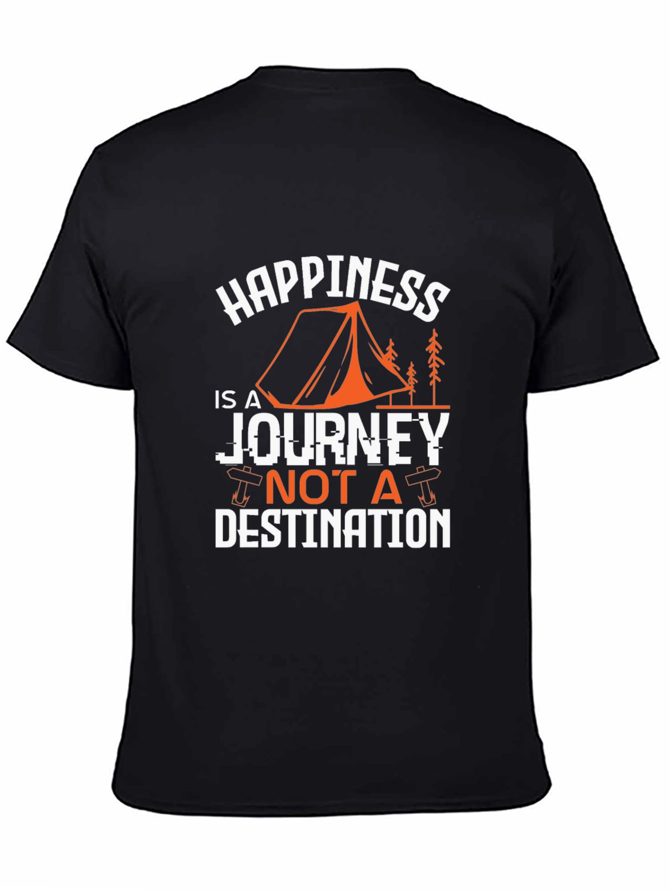 Happiness is a Journey Graphic Tee - Black