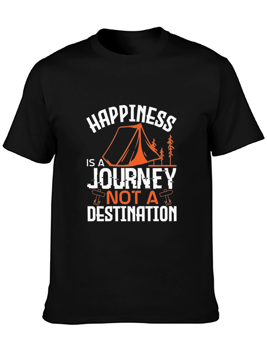 Happiness is a Journey Graphic Tee - Black