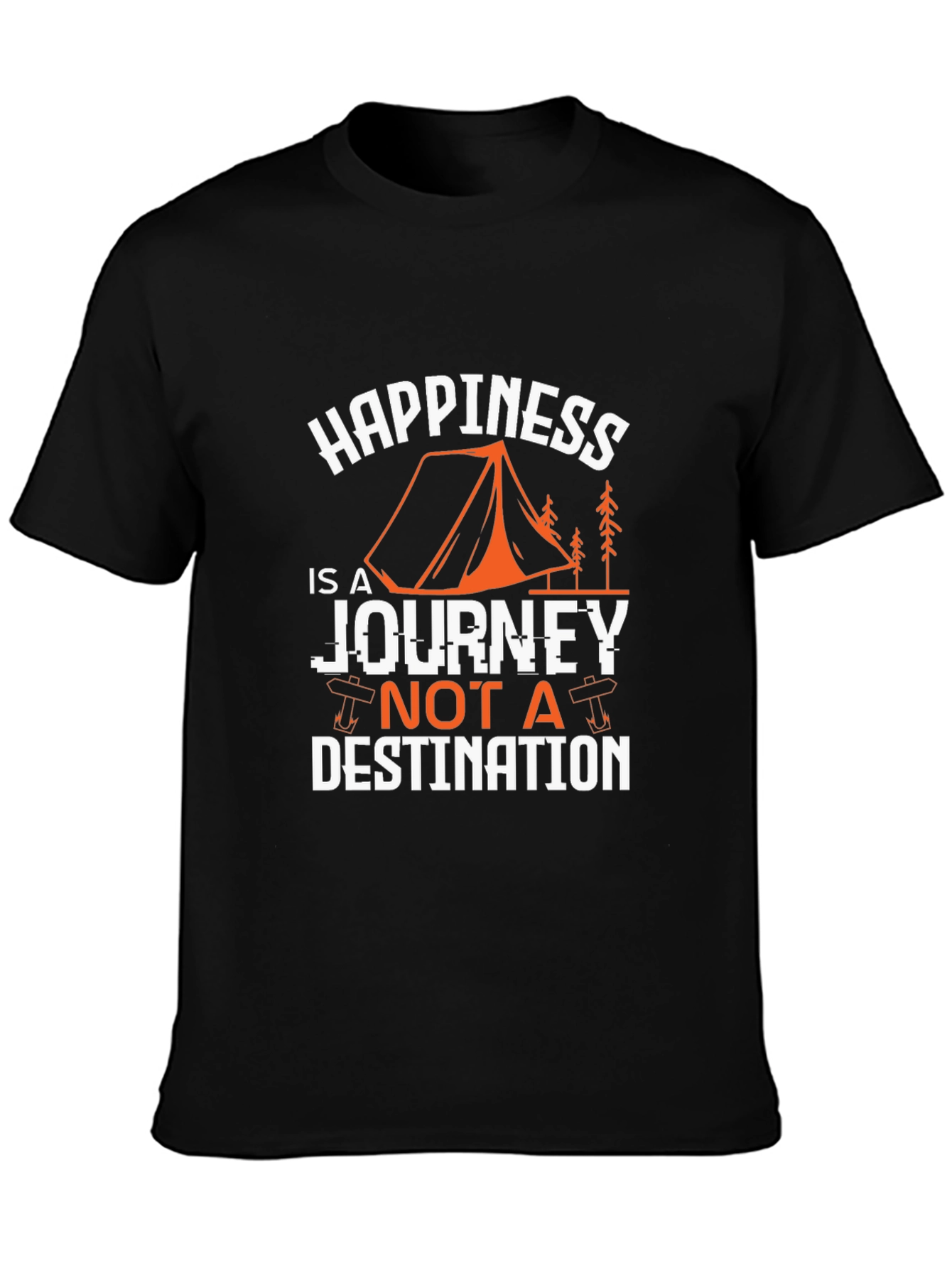 Happiness is a Journey Graphic Tee - Black