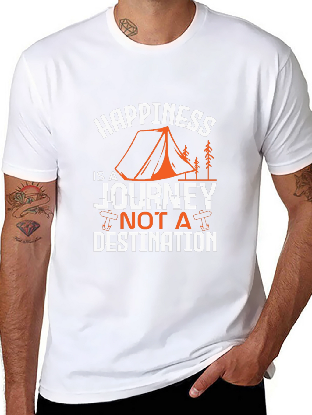 Happiness is a Journey Graphic Tee - Black