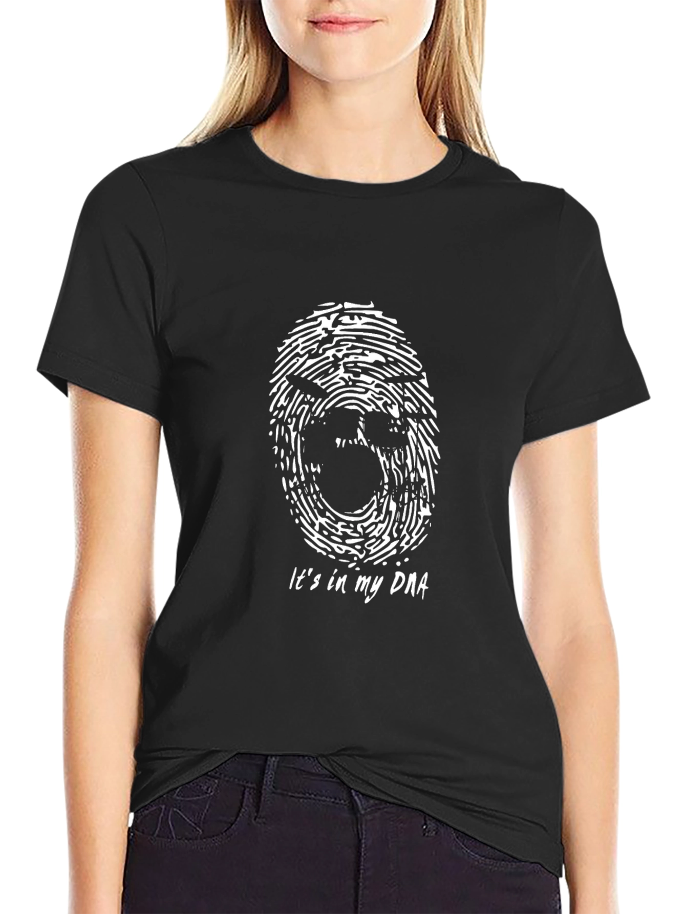 DNA Fingerprint Scream Graphic Tee - Black T-Shirt