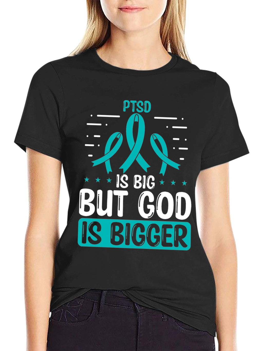 PTSD Awareness T-Shirt: God is Bigger