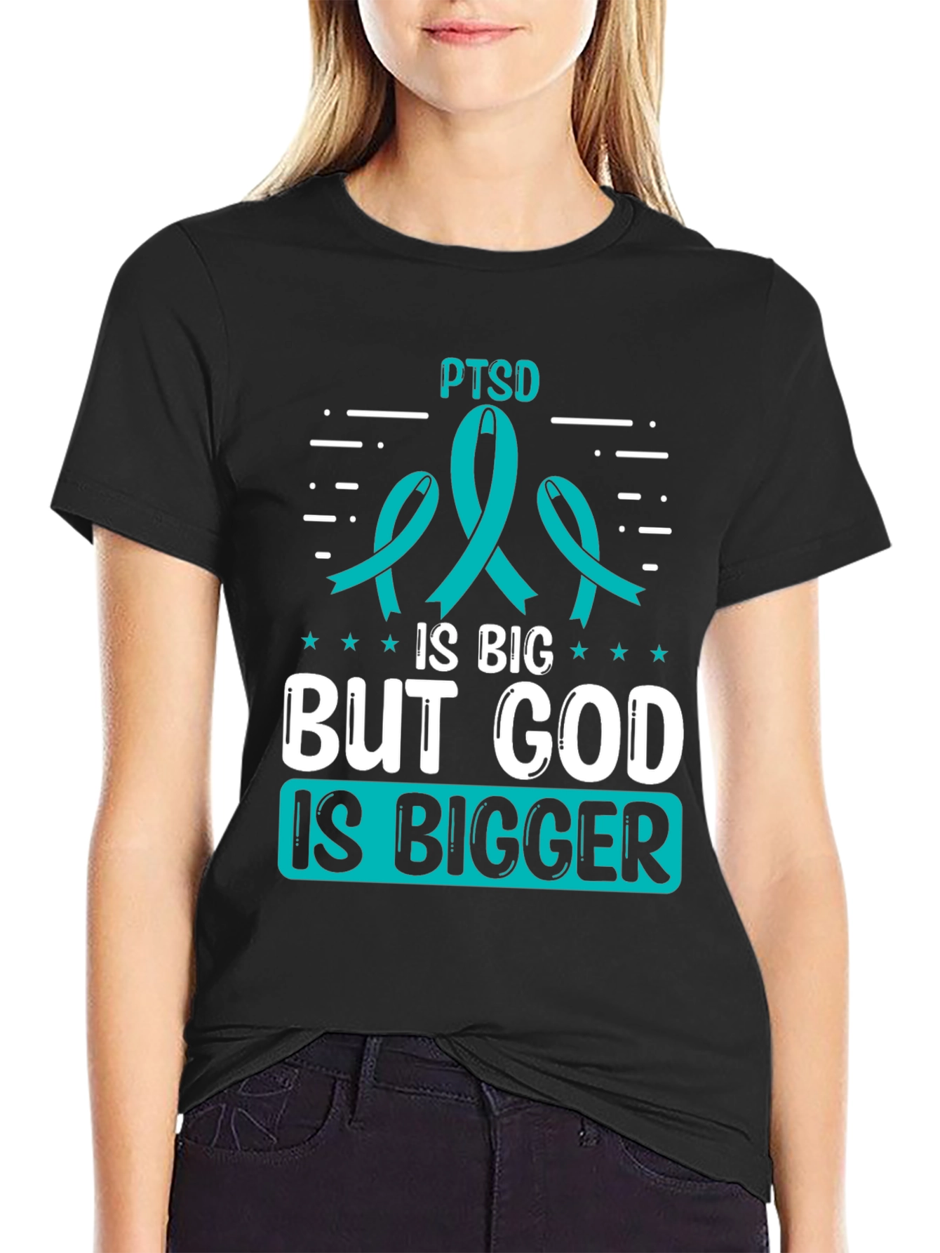 PTSD Awareness T-Shirt: God is Bigger
