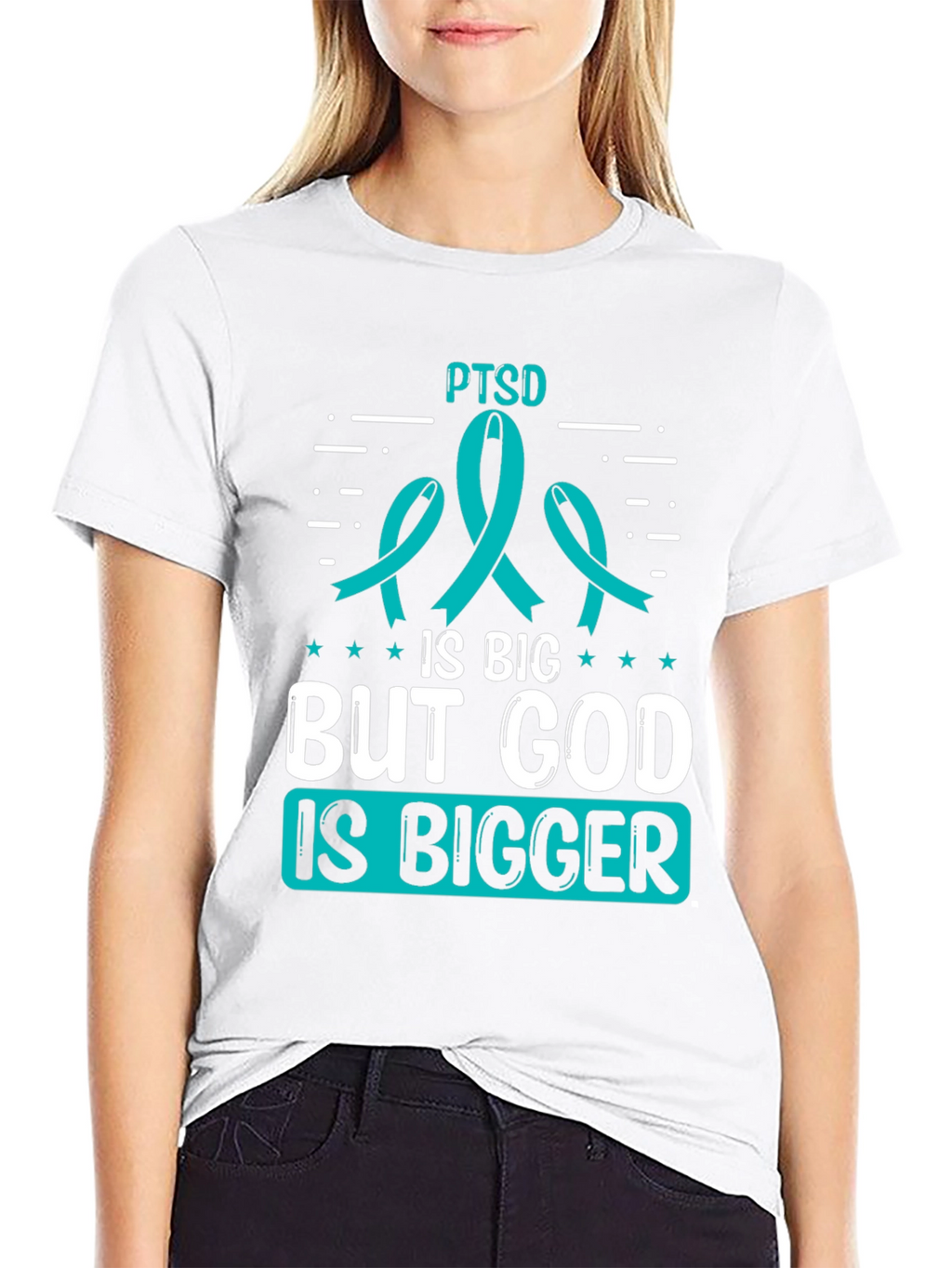 PTSD Awareness T-Shirt: God is Bigger