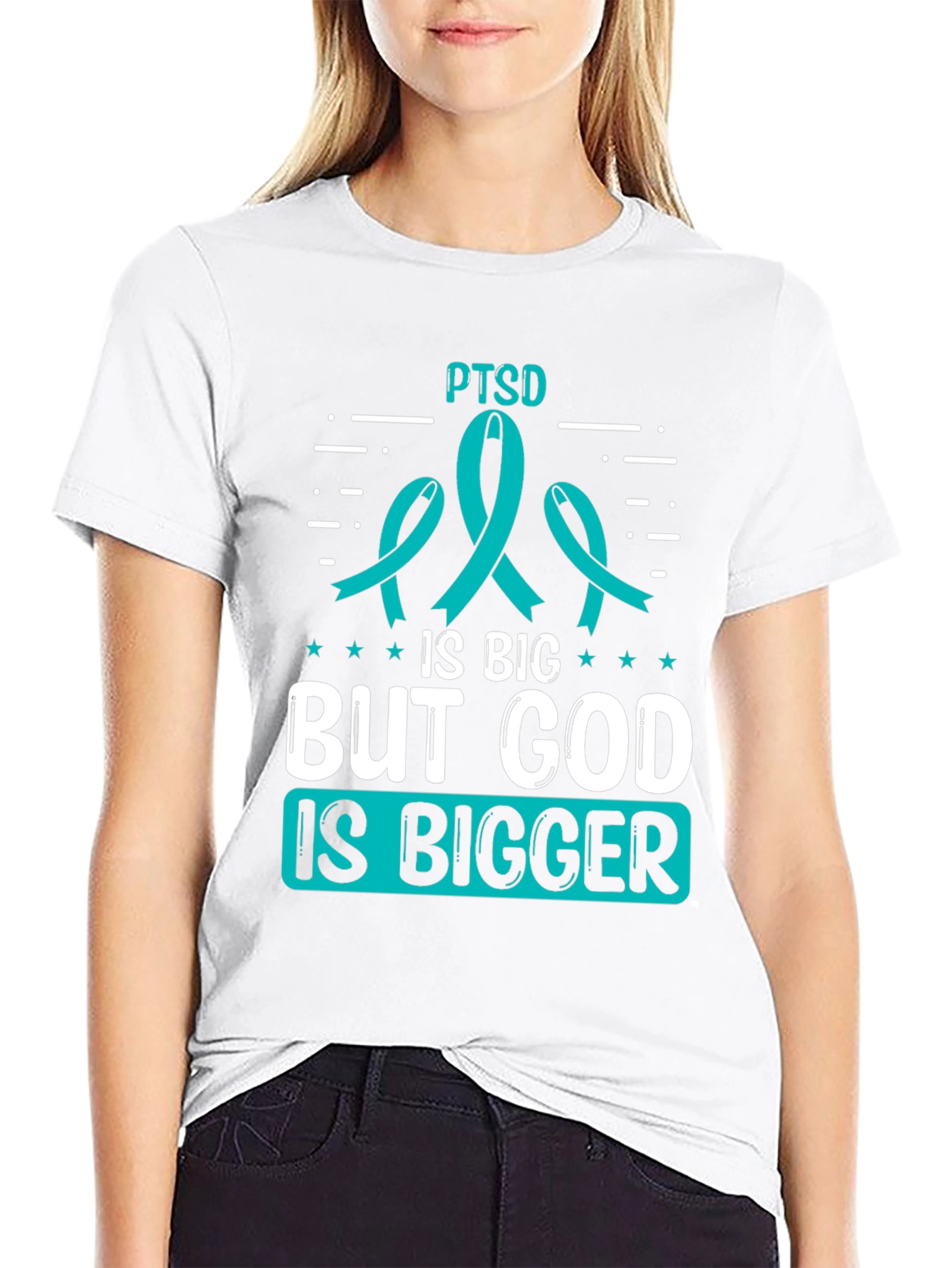PTSD Awareness T-Shirt: God is Bigger