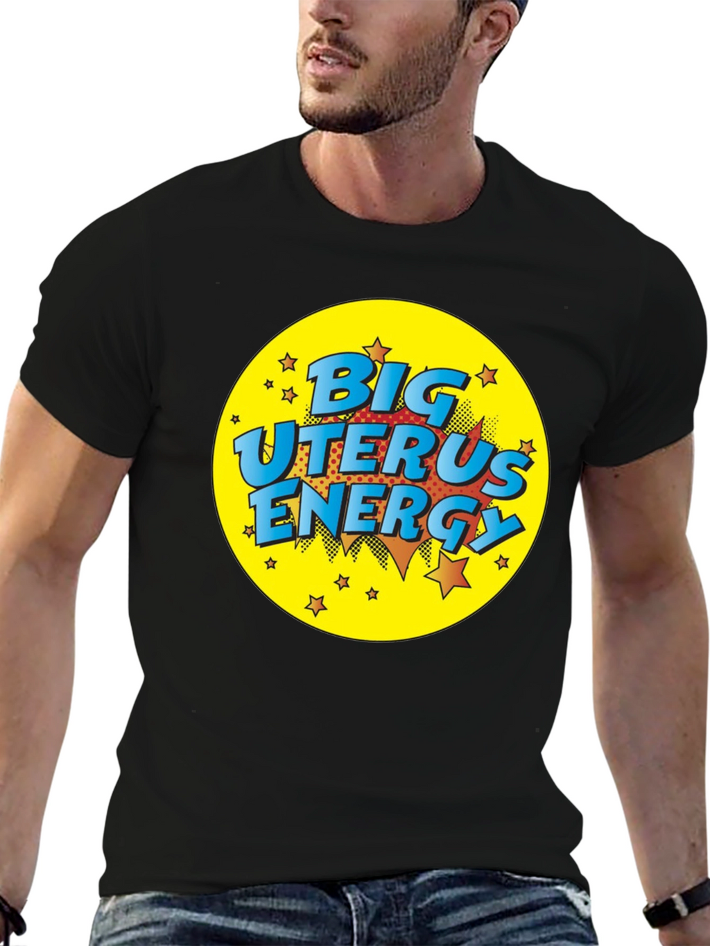 Big Uterus Energy Graphic Tee - Black